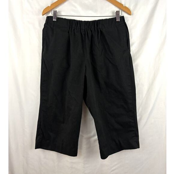 Vintage Black Elastic Waist Pull On Capri Pants Sz 14 Women's - Picture 3 of 7